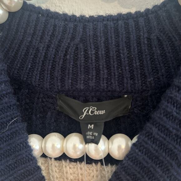 J.Crew Pom-pom Cable-Knit Striped Sweater SzM New w/tags fall wear nautica - Picture 5 of 6
